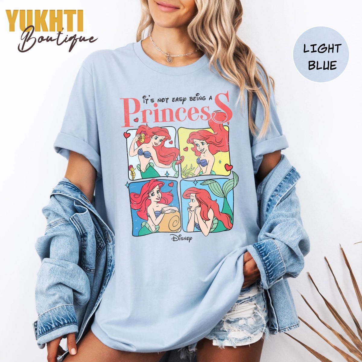 Vintage Little Mermaid T-Shirts Disney Princess Ariel Family Trip Shirt