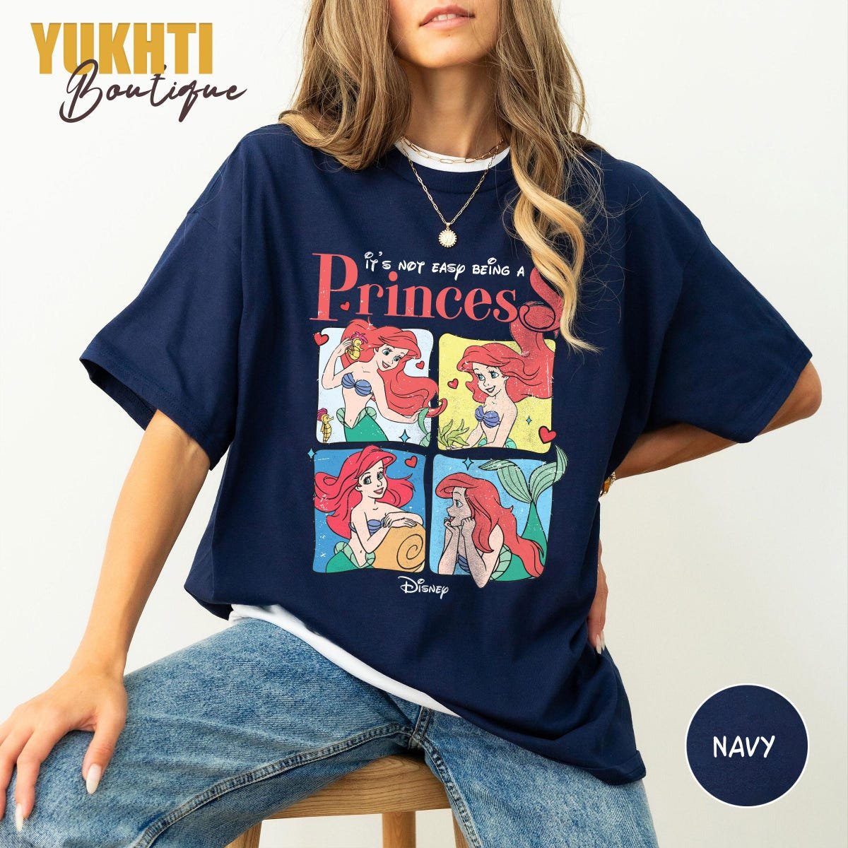Vintage Little Mermaid T-Shirts Disney Princess Ariel Family Trip Shirt