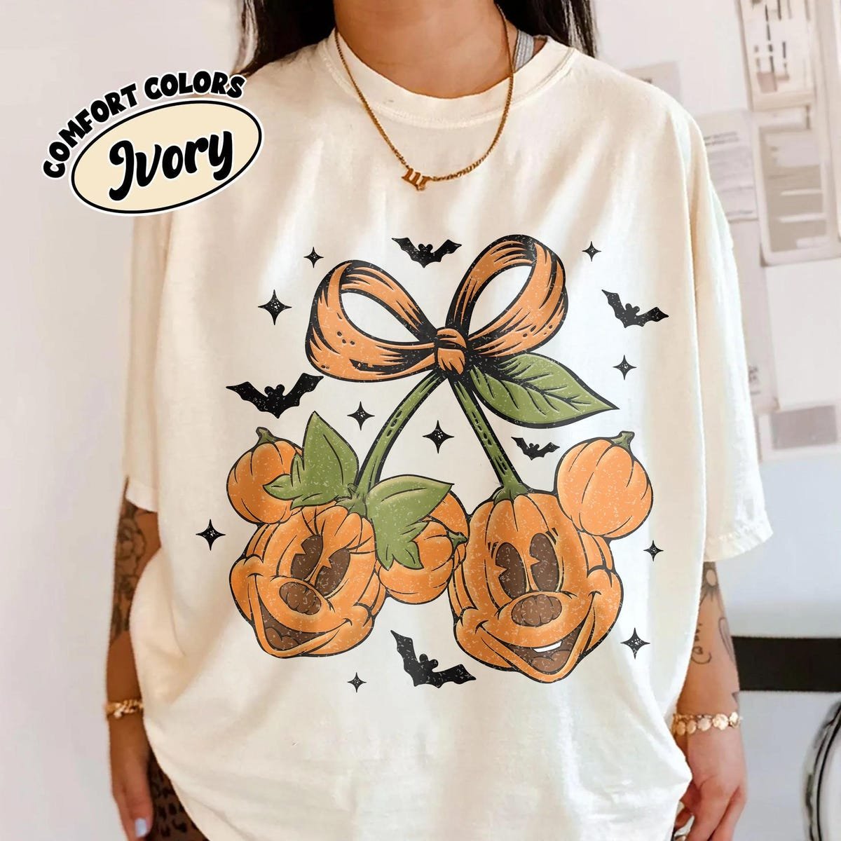 Vintage Mickey Minnie Halloween Shirt Disney Couple Pumpkin Design