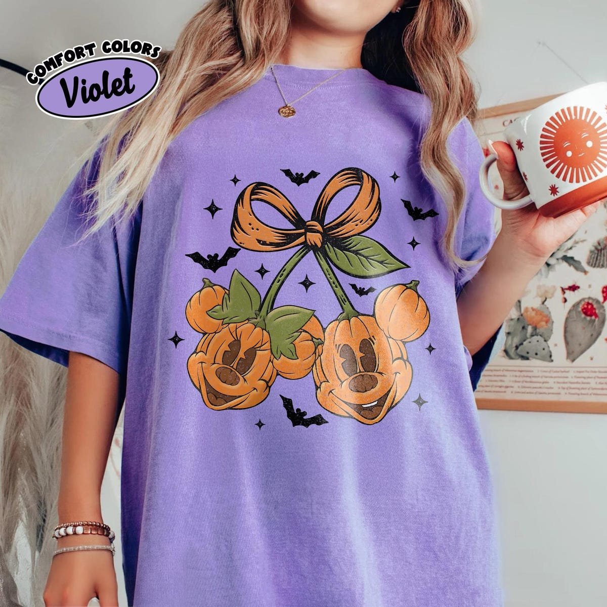 Vintage Mickey Minnie Halloween Shirt Disney Couple Pumpkin Design