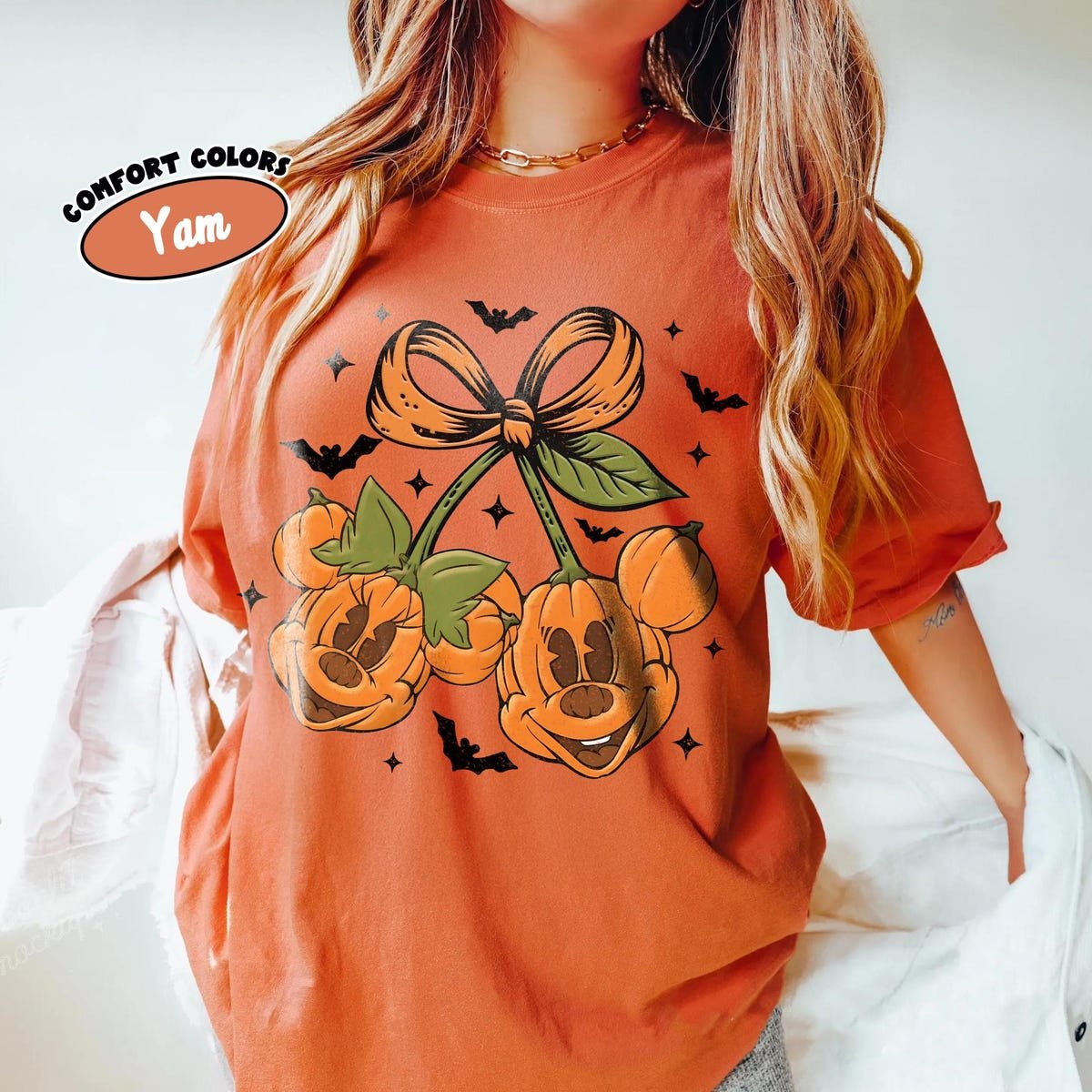 Vintage Mickey Minnie Halloween Shirt Disney Couple Pumpkin Design