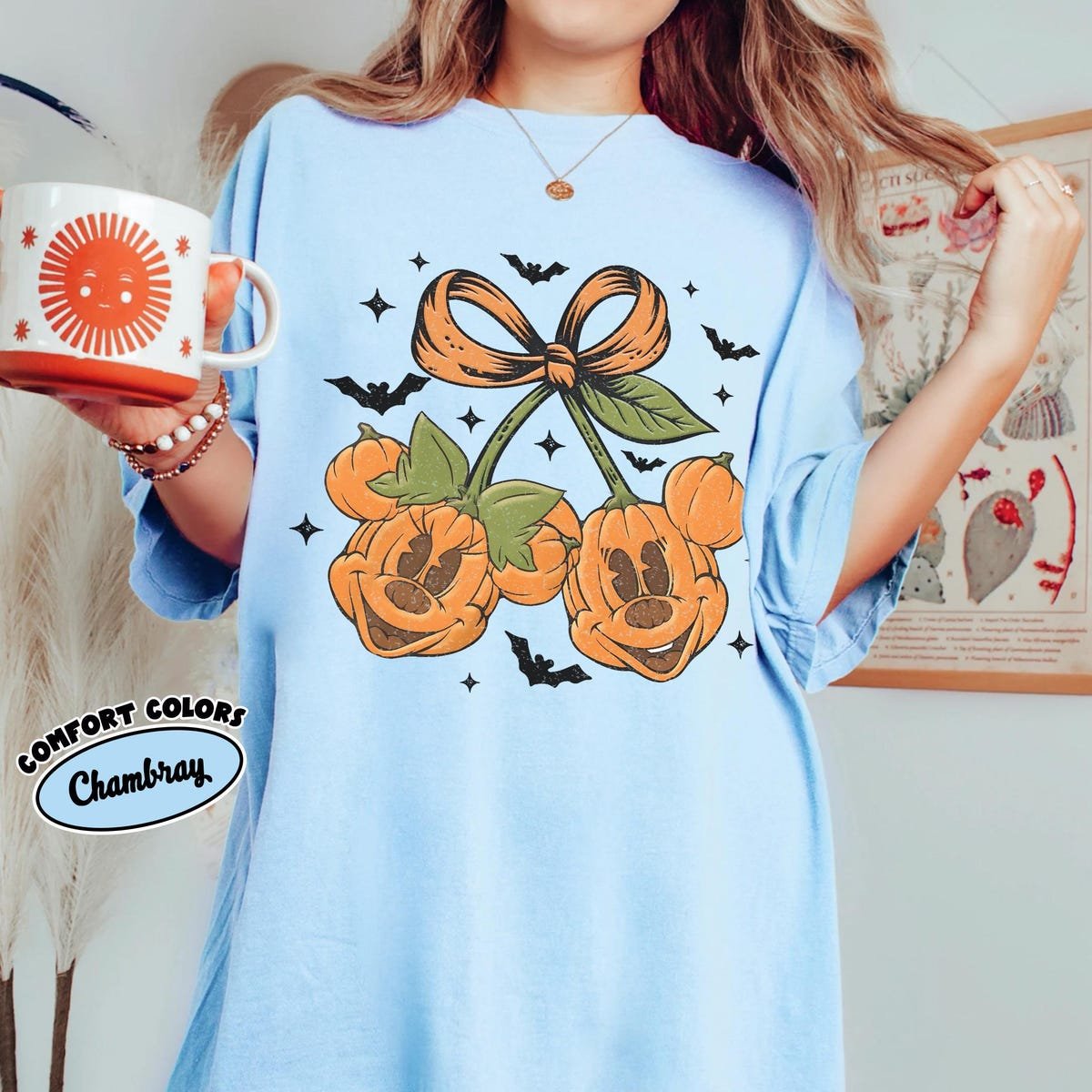 Vintage Mickey Minnie Halloween Shirt Disney Couple Pumpkin Design