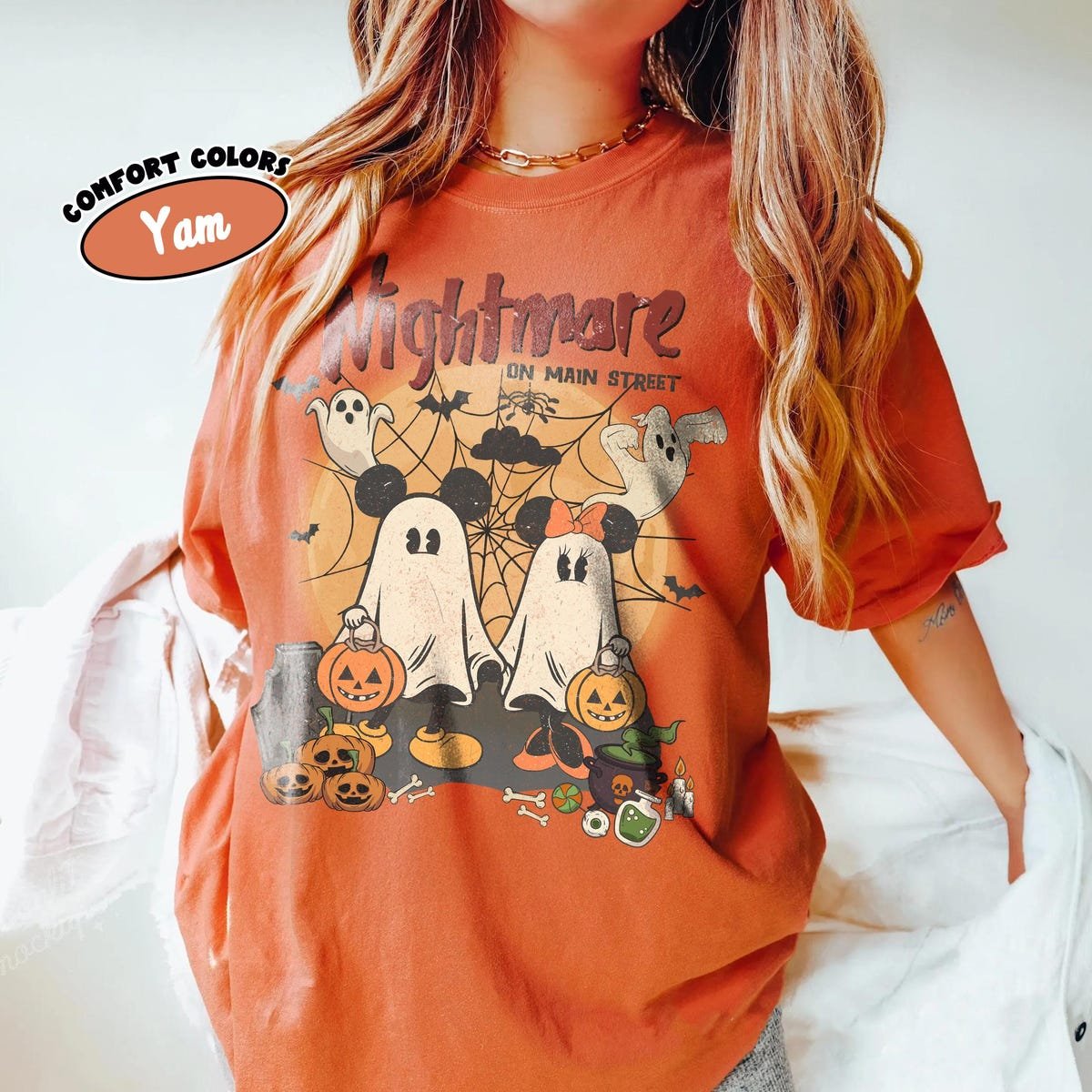 Vintage Mickey Minnie Halloween Shirt Retro Disney Spooky Season Tee