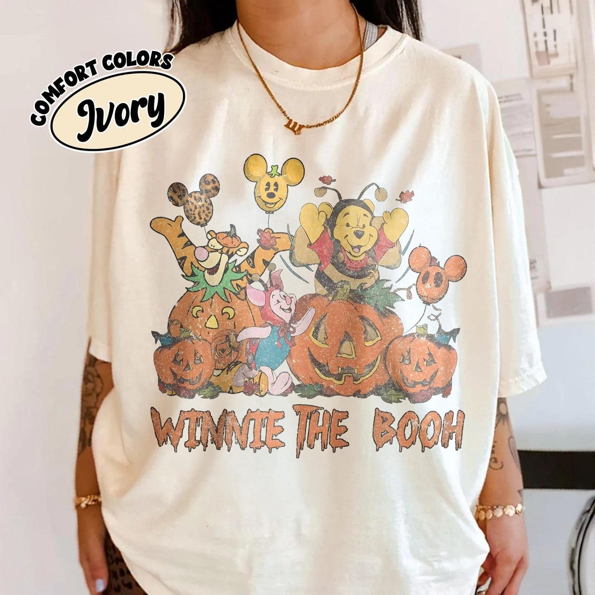 Vintage Winnie the Pooh Halloween Shirt - Cute Disney Fall Tee