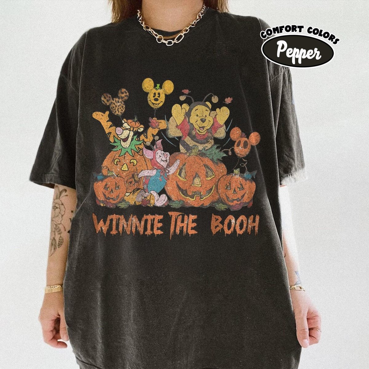 Vintage Winnie the Pooh Halloween Shirt - Cute Disney Fall Tee