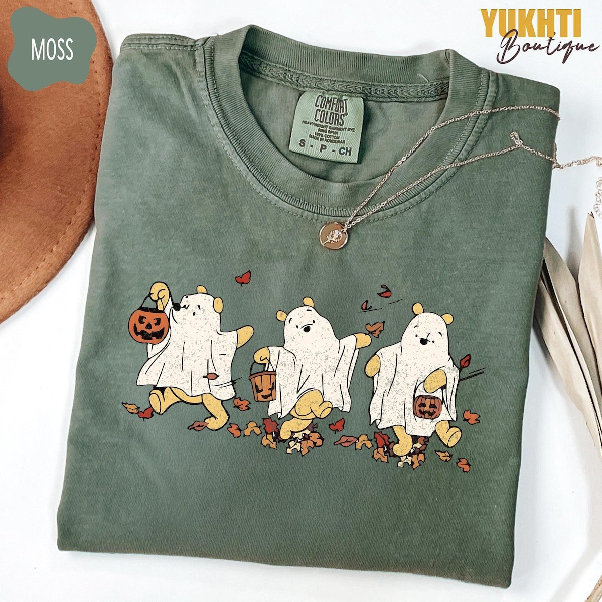 Winnie the Pooh Halloween Shirt Retro Ghost Bear Fall Tee