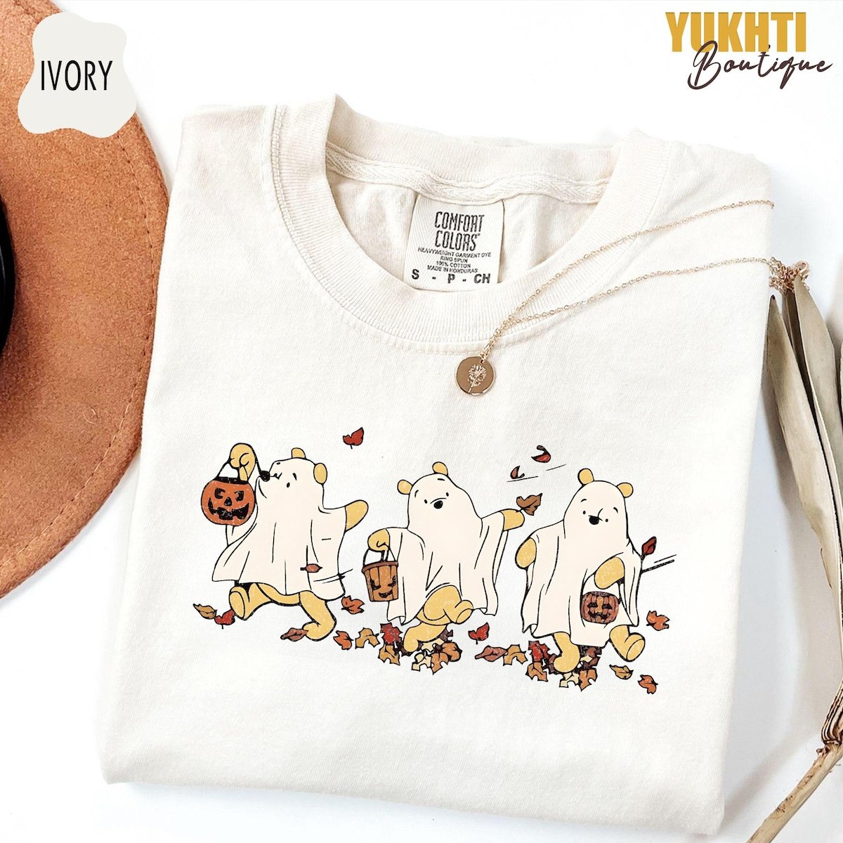 Winnie the Pooh Halloween Shirt Retro Ghost Bear Fall Tee