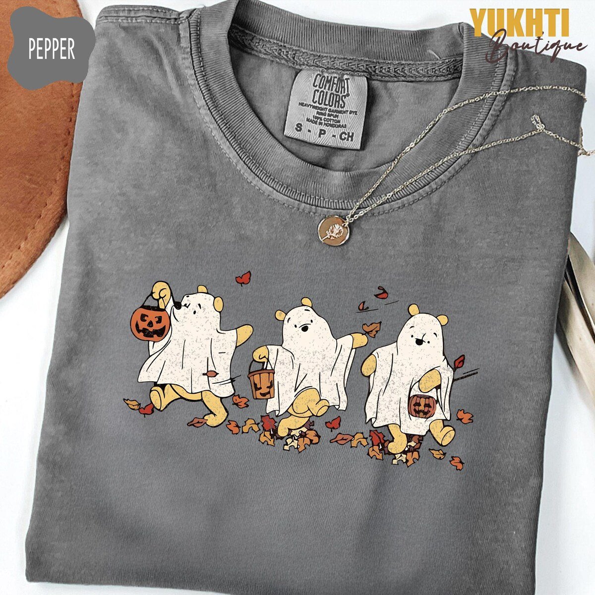 Winnie the Pooh Halloween Shirt Retro Ghost Bear Fall Tee