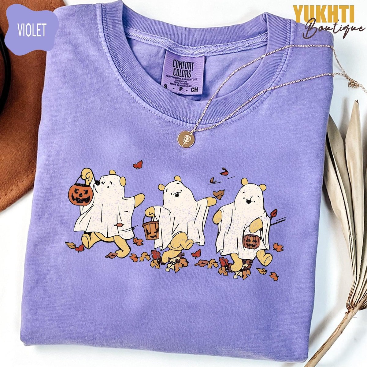 Winnie the Pooh Halloween Shirt Retro Ghost Bear Fall Tee
