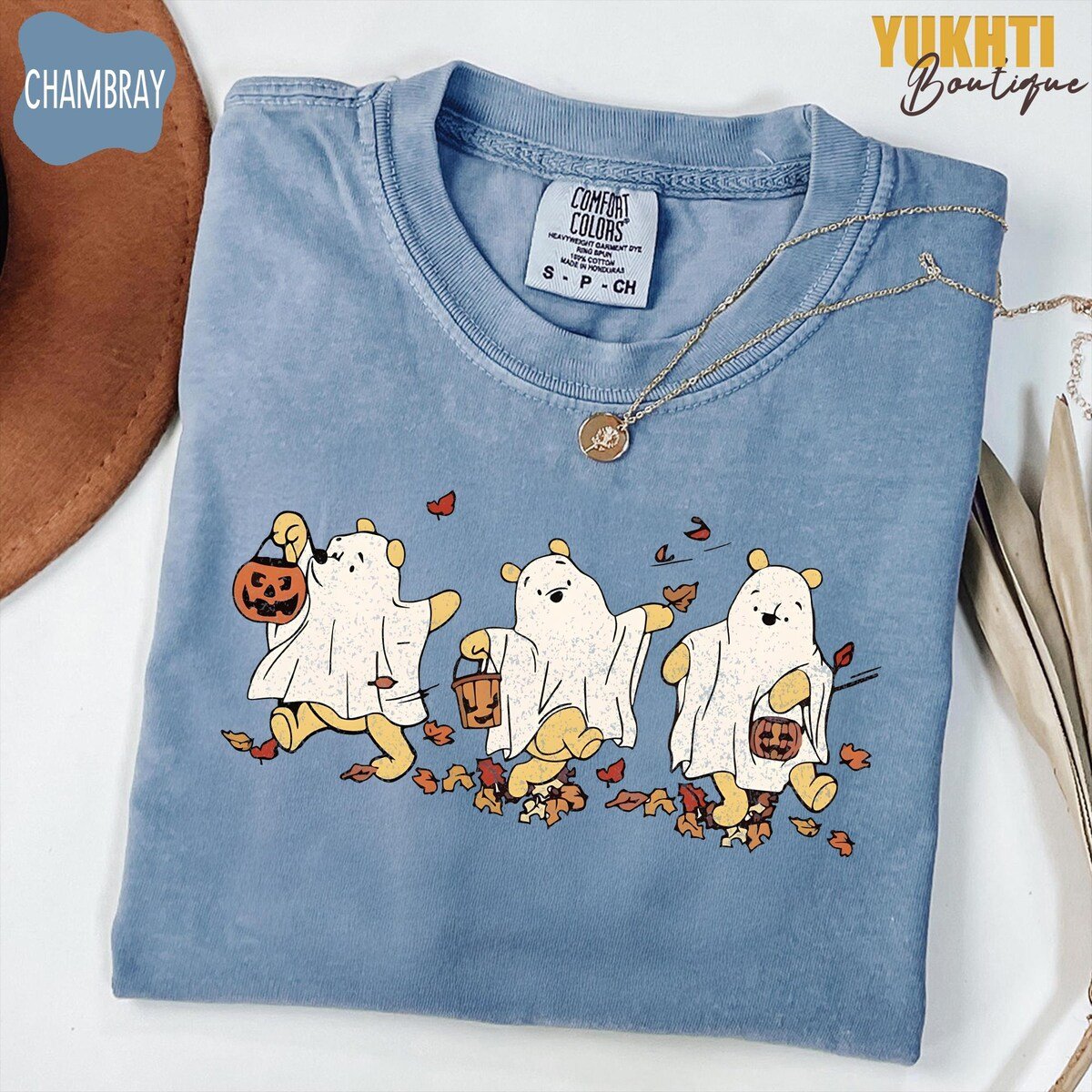 Winnie the Pooh Halloween Shirt Retro Ghost Bear Fall Tee